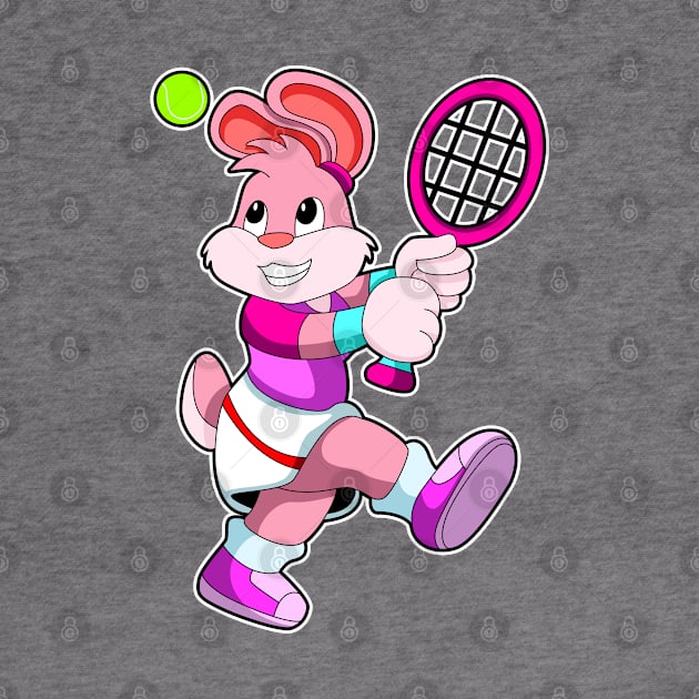 Rabbit at Tennis with Tennis racket & Tennis ball by Markus Schnabel